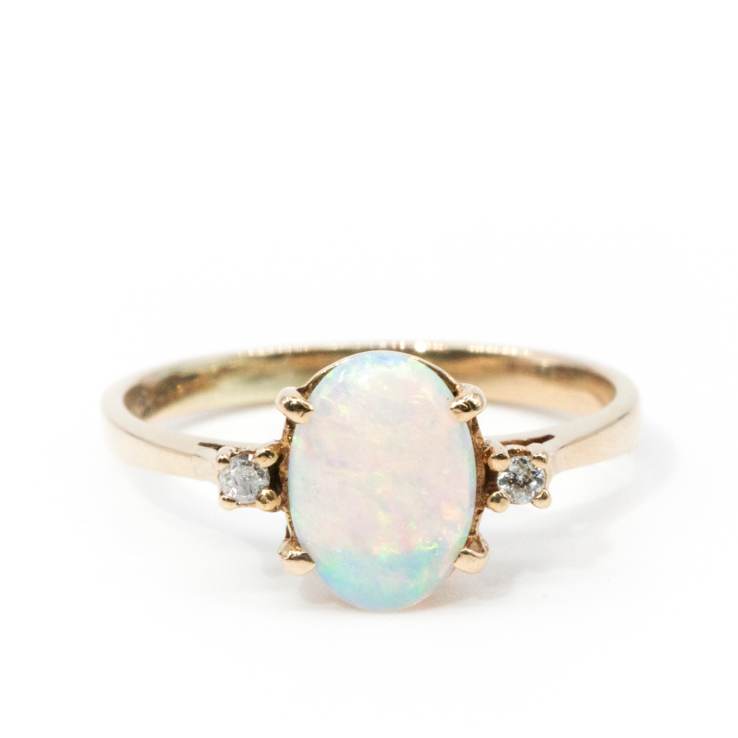 Opal & Diamond 14ct Gold Ring
