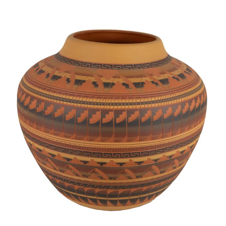 E. Charley, Untitled (Etched Pottery)