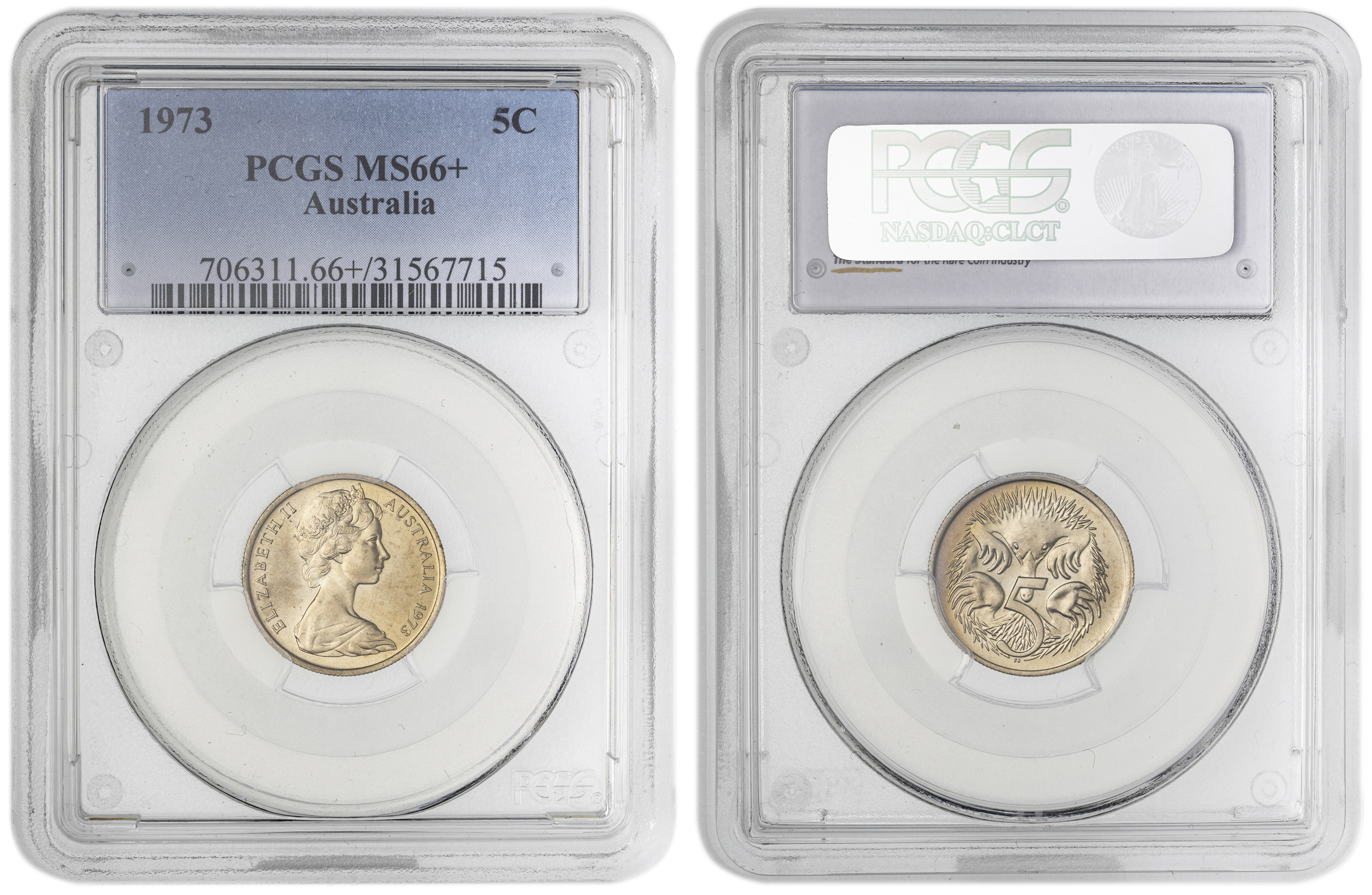 Five Cent, 1973, PCGS MS66+