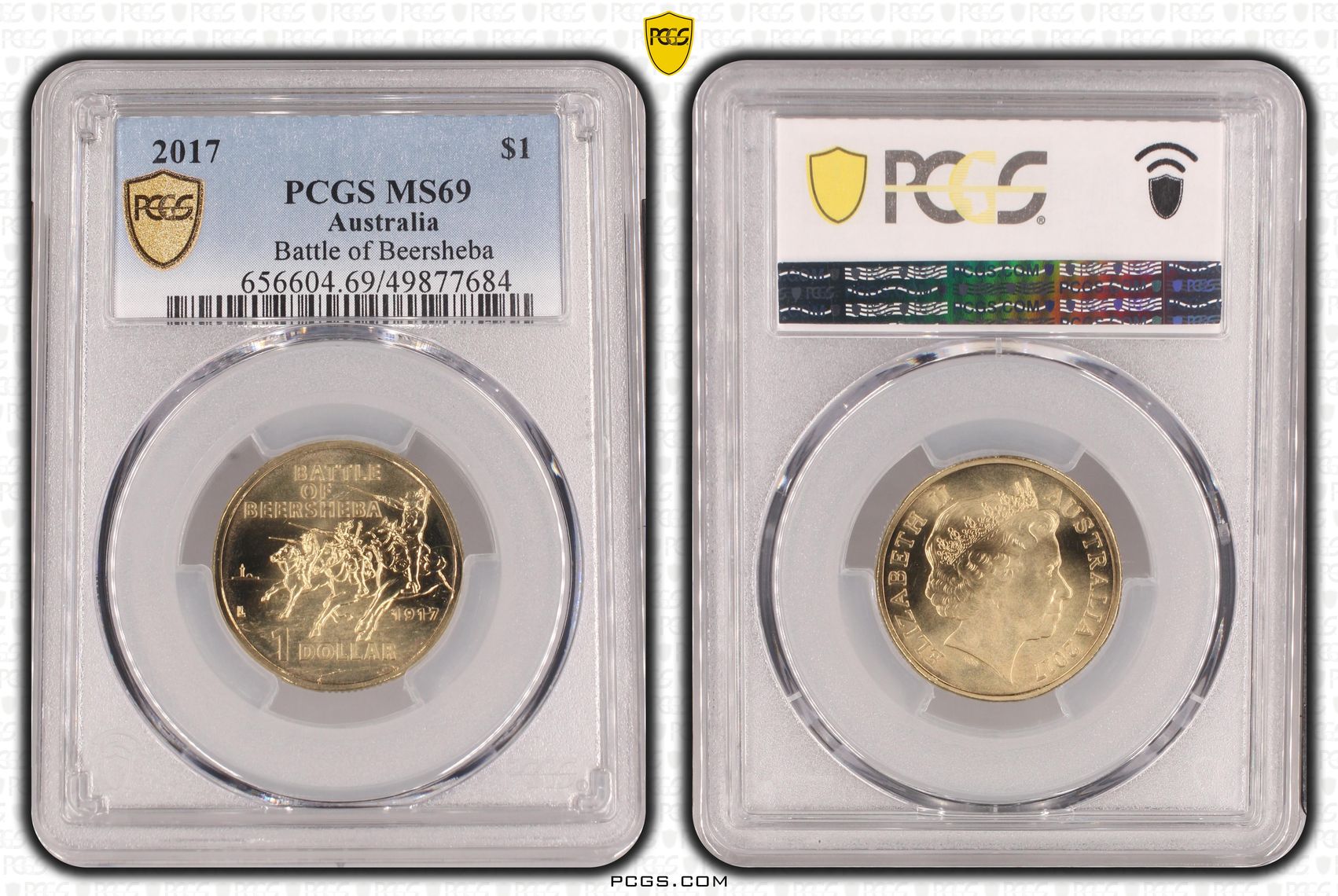 Battle of Beersheba POP 5/0, One Dollar, 2017, PCGS MS69