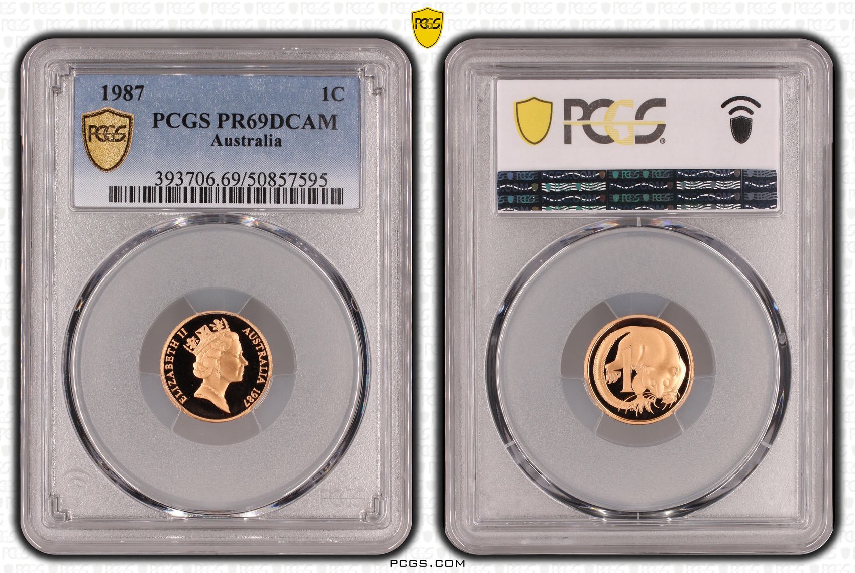 One Cent, 1987, Pcgs Pr69dcam