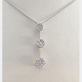 1.050CT DIAMONDSIN 3 CIRCULAR DROPS IN 18CT WHITE GOLD NECKLACE COLOUR IJ CLARITY VS/SI - 51633/345