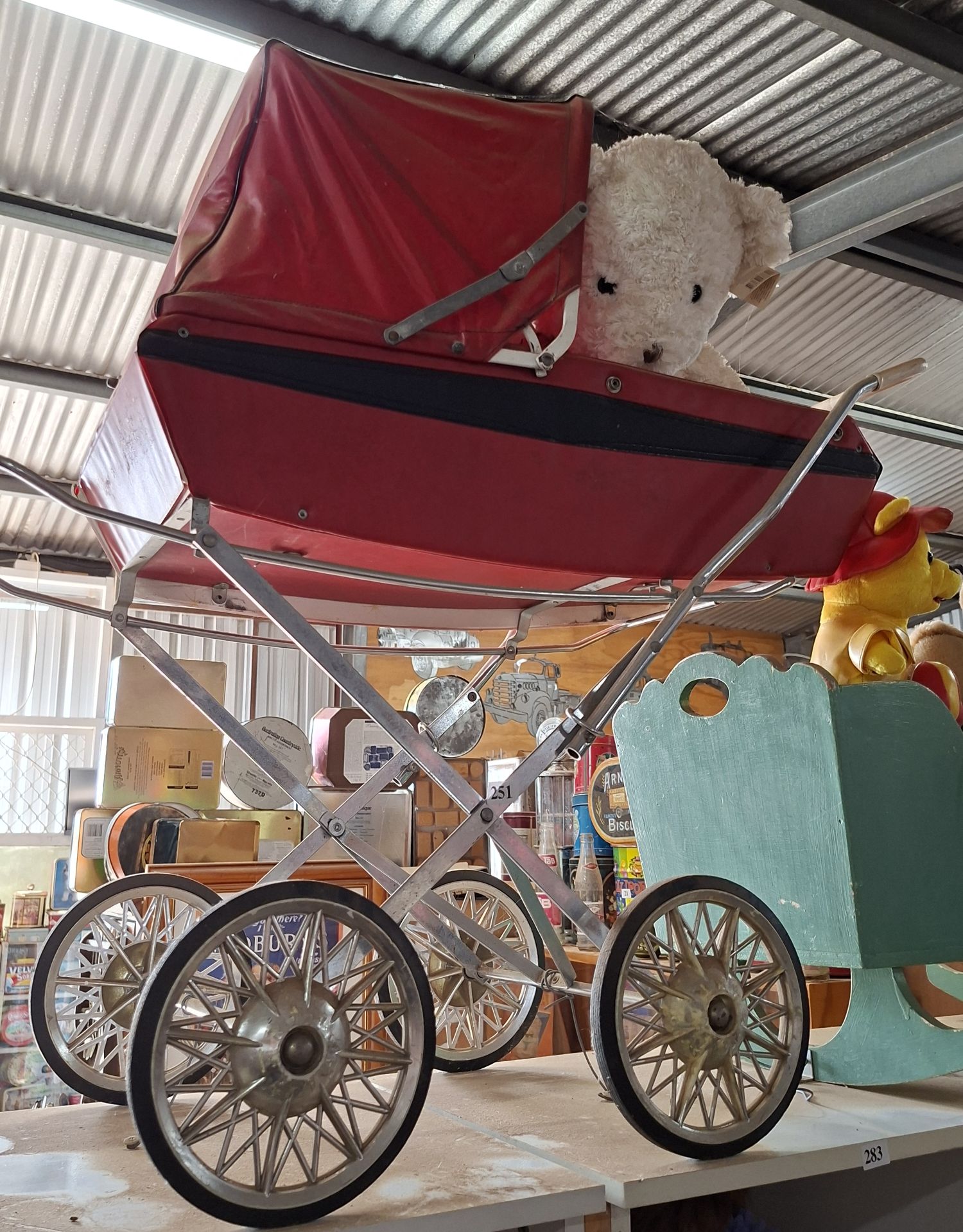 251 · VINTAGE RED VINYL PRAM
