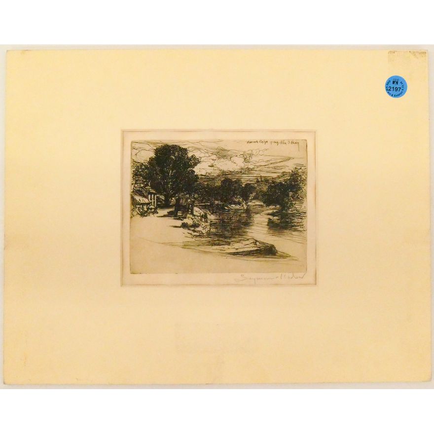 Seymour Haden ''House of Smith'' Etching Matted 11''x14''