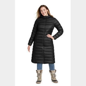 EDDIE BAUER HOODED DUCK DOWN DUFFLE COAT SIZE L