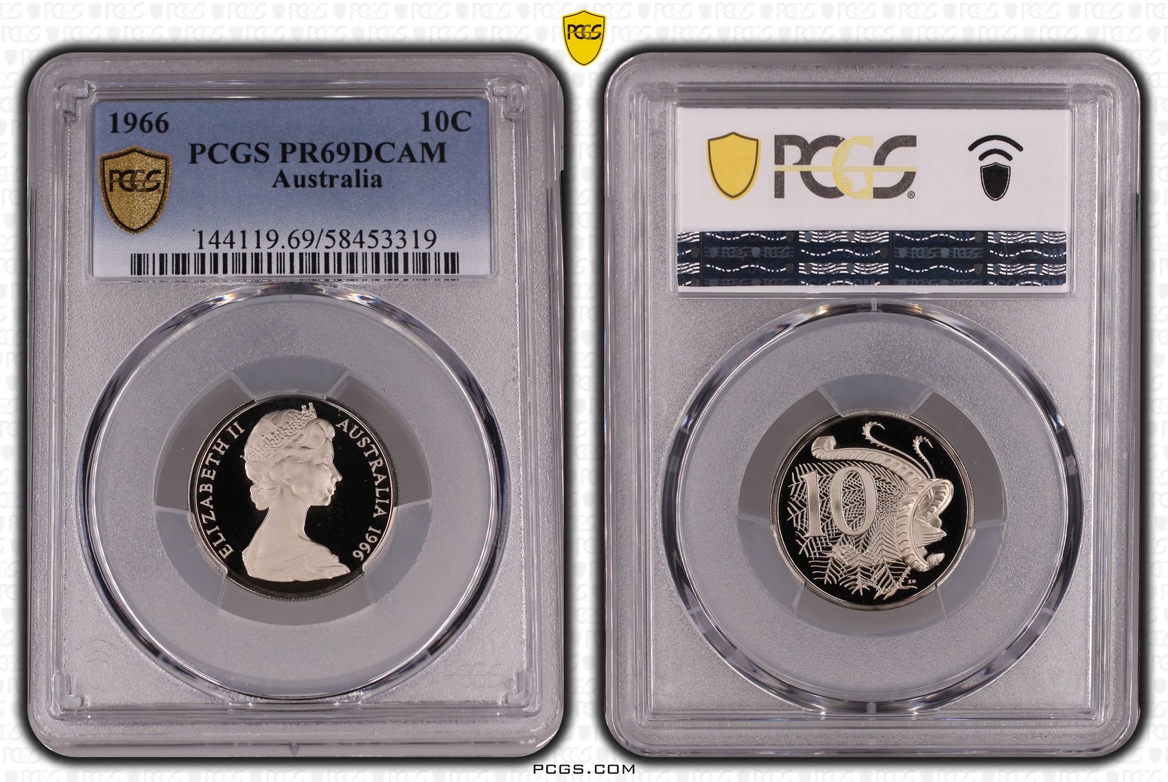 Ten Cent, 1966, Pcgs Pr69dcam