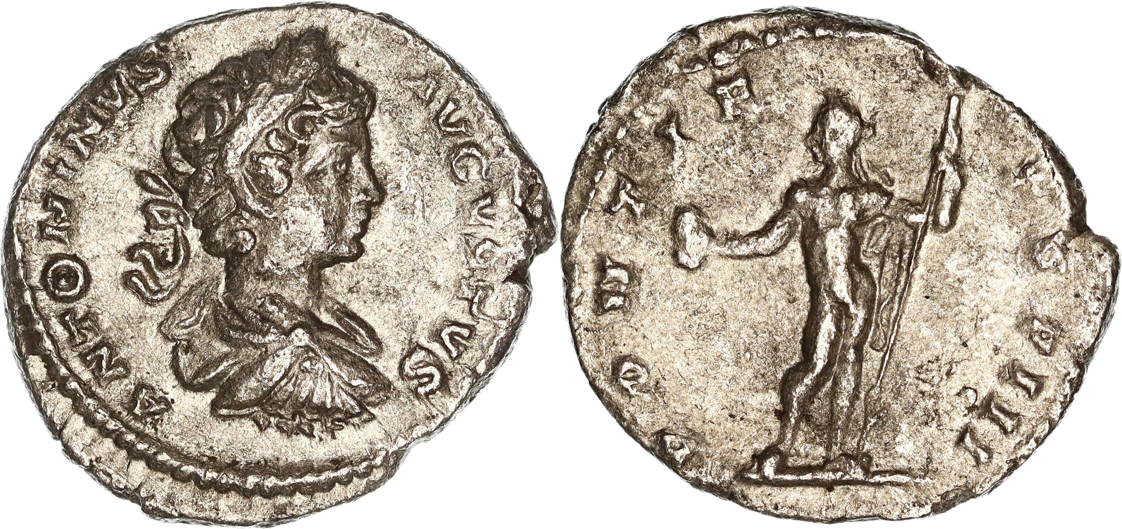 Roman Empire, Caracalla, Silver Denarius, 199-200 AD, nVF