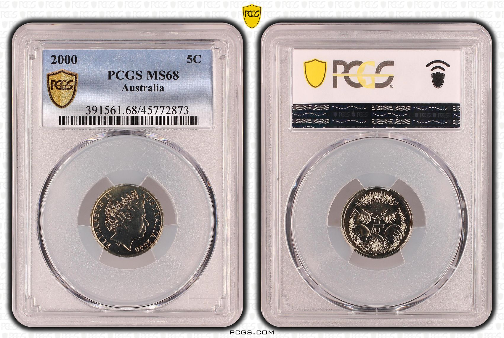 Elizabeth II, Five Cent, 2000, PCGS MS 68