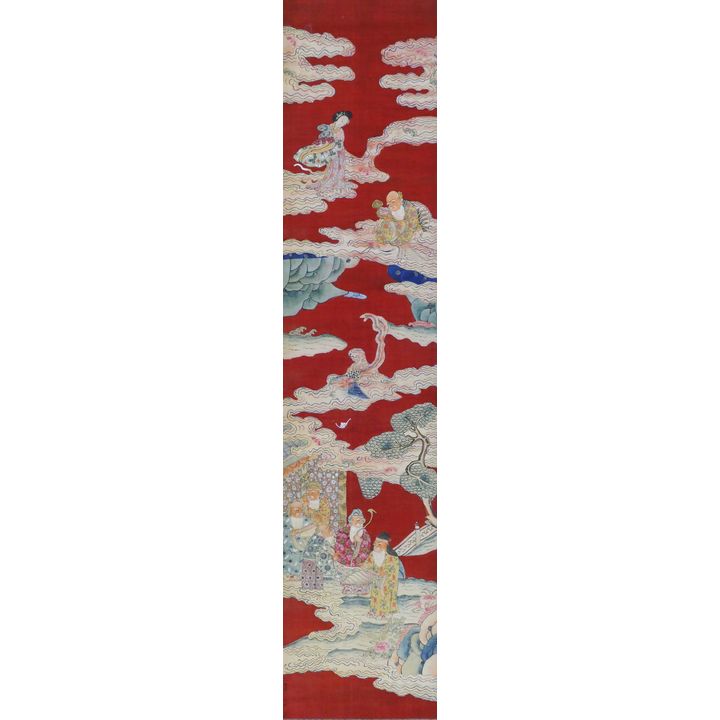 Chinese Qing Painted Kesi Silk Scroll