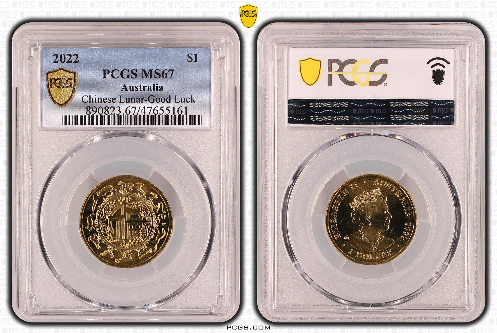 Elizabeth II, Chinese Lunar - Good Luck, One Dollar, 2022, PCGS MS67