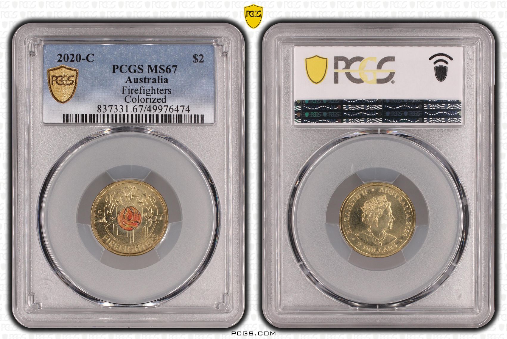 Firefighters Colourised, Two Dollar, 2020-C, PCGS MS67