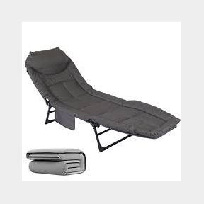 Foldable Camping Bed Stretcher with Blanket and Pillow Folding Recliner - Dark Grey - Single -| 51745/15901 SN B2 (S8)
