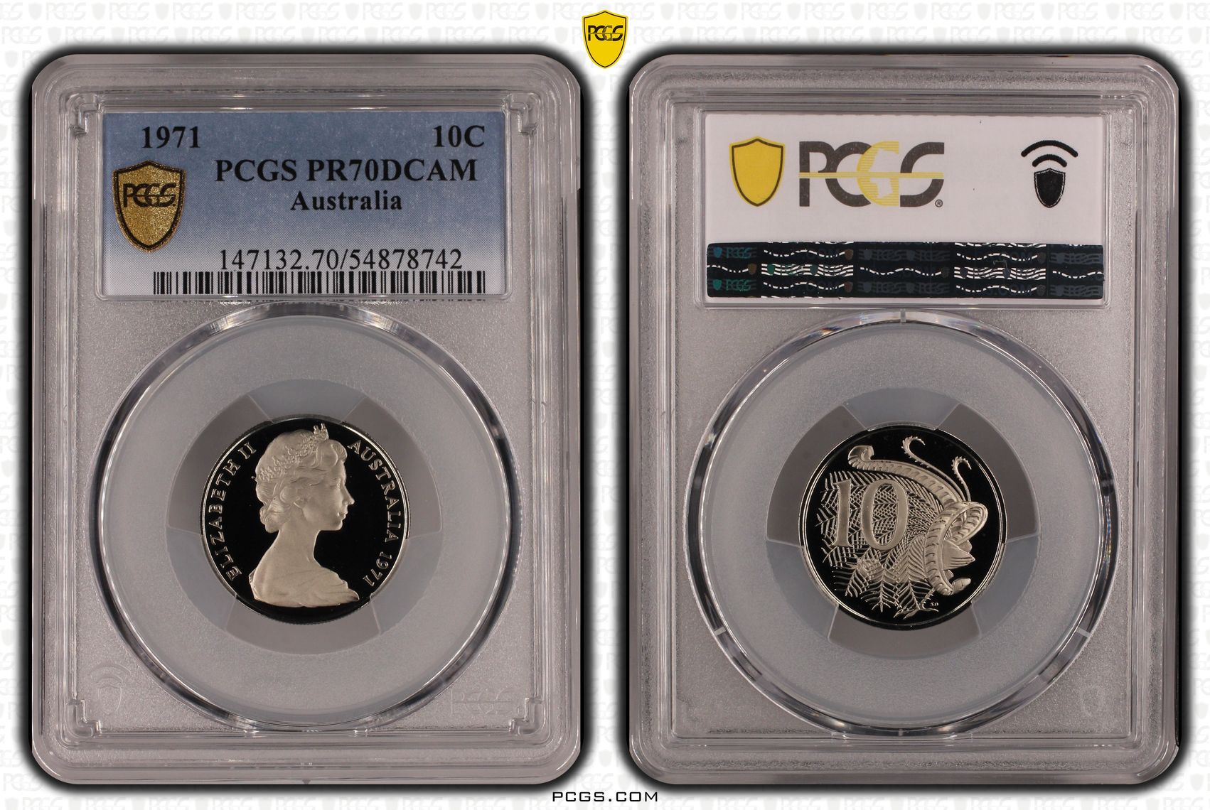 Pop 5/0, Ten Cent, 1971, Pcgs Pr70dcam