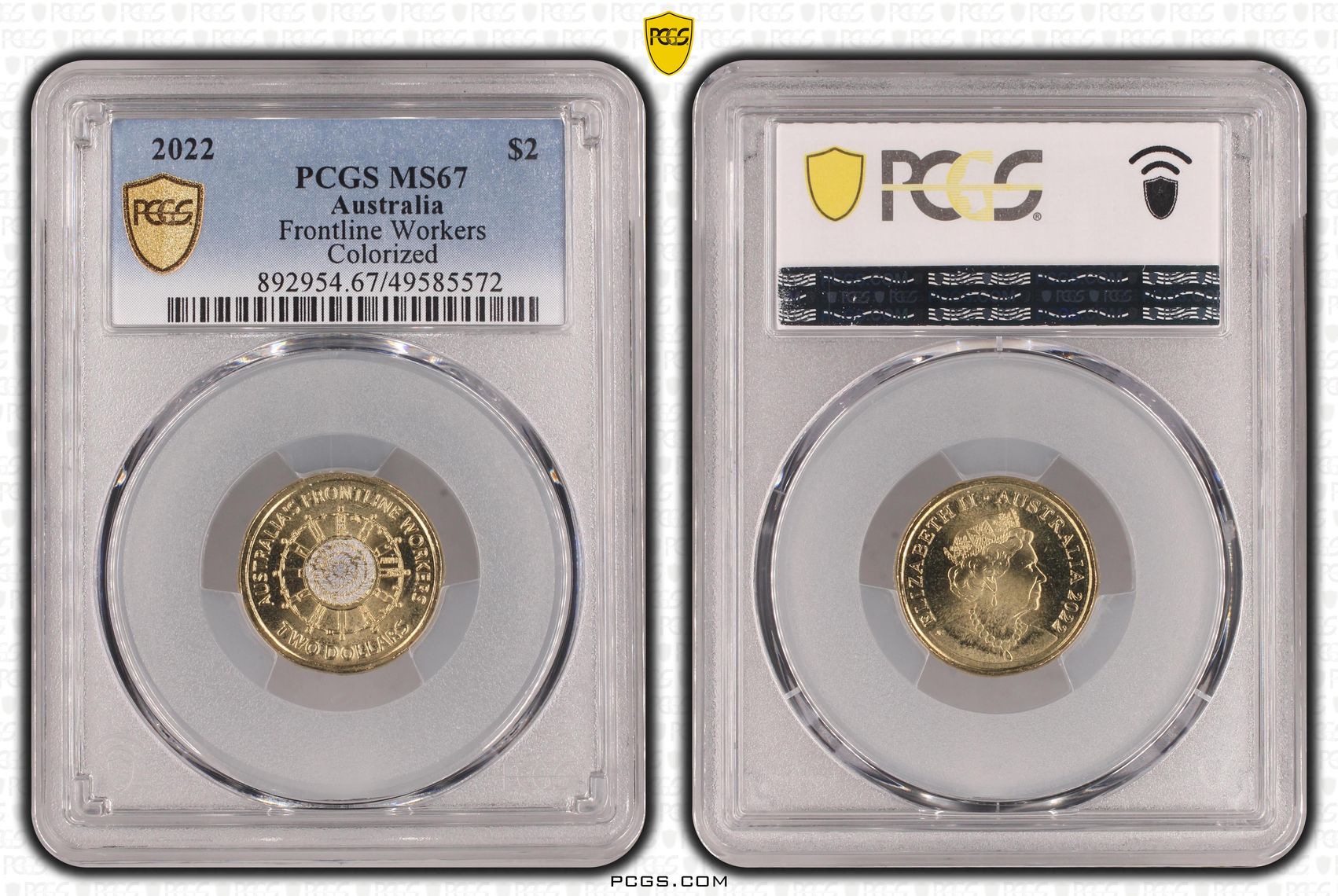 Frontline Workers Colorized , Two Dollar, 2022, PCGS MS67