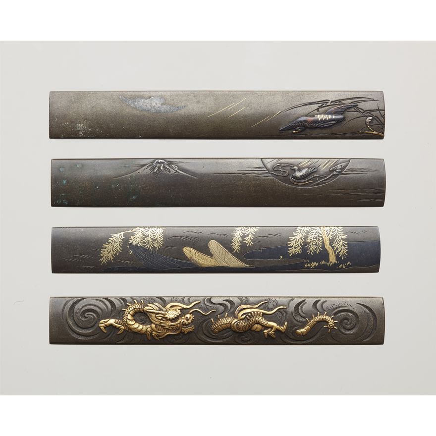 Four shibuichi kozuka. 18th/19th century