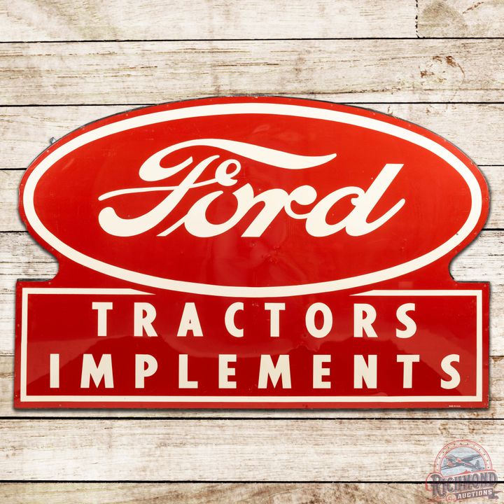 Excellent Ford Tractors Implements Die Cut SST Sign w/ Logo