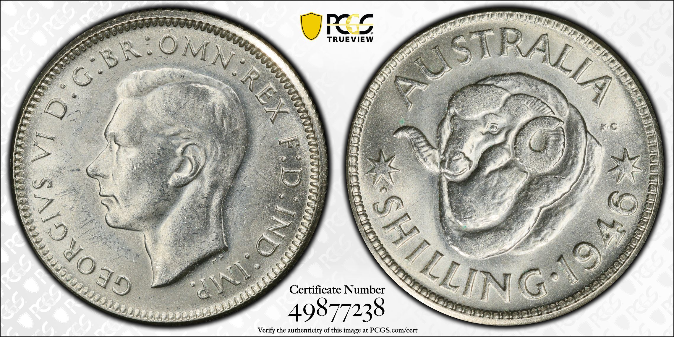 George VI, , Shilling, 1946(p), PCGS MS63