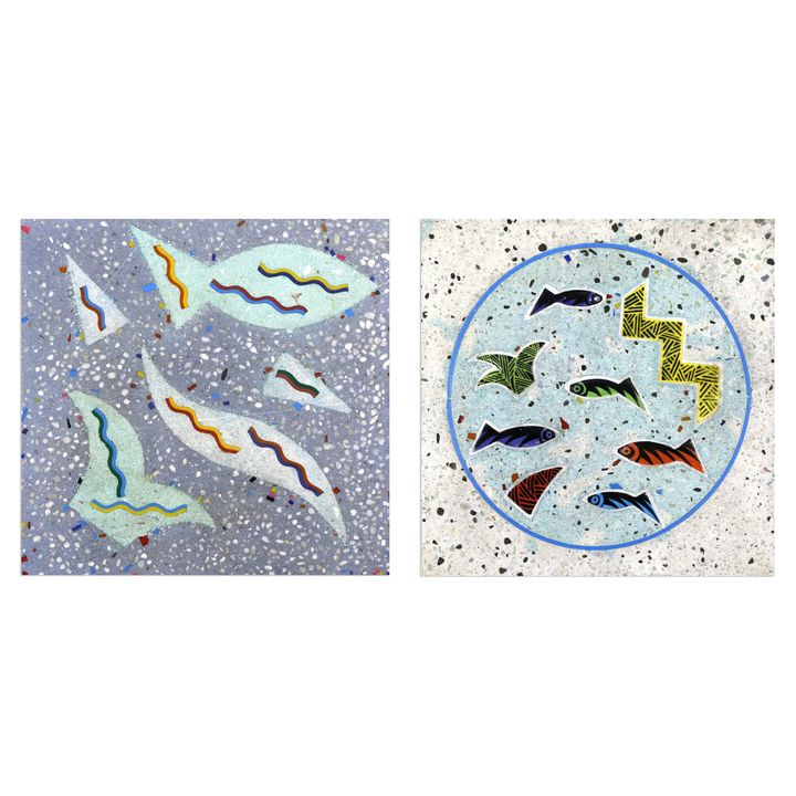 Warren Tippett - Two terrazzo tiles