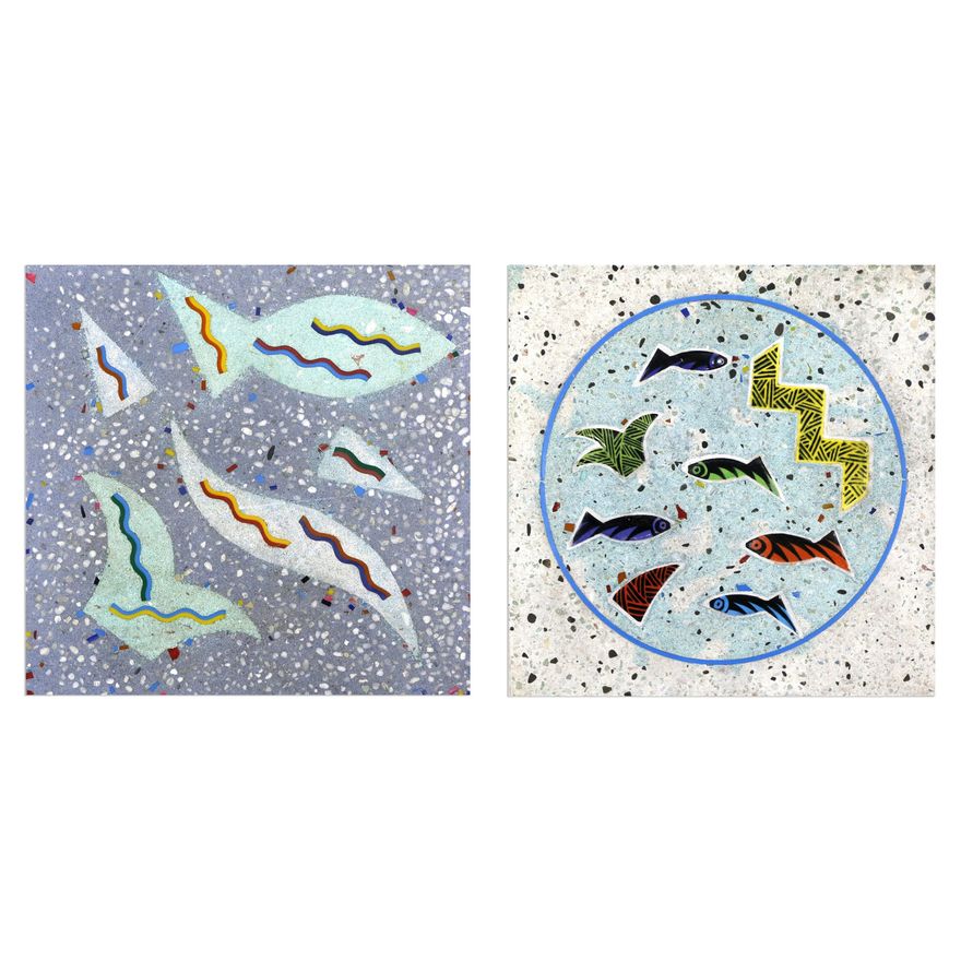 Warren Tippett - Two terrazzo tiles