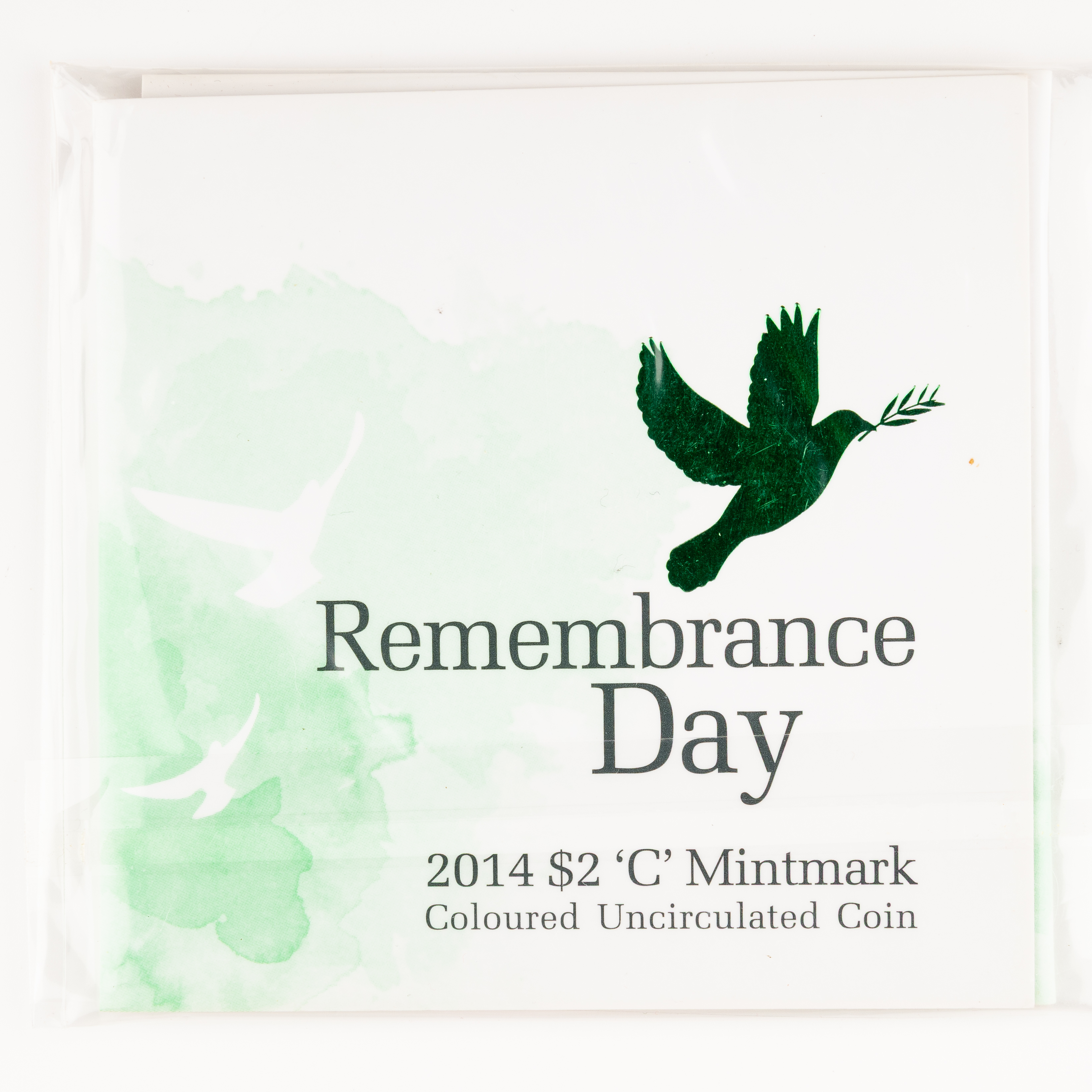Elizabeth II, Remembrance Day Green Dove, Two Dollars, 2014-C, UNC