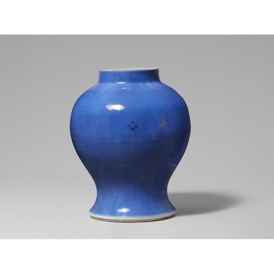 A powder- blue-glazed baluster vase. Kangxi period (1661–1722)