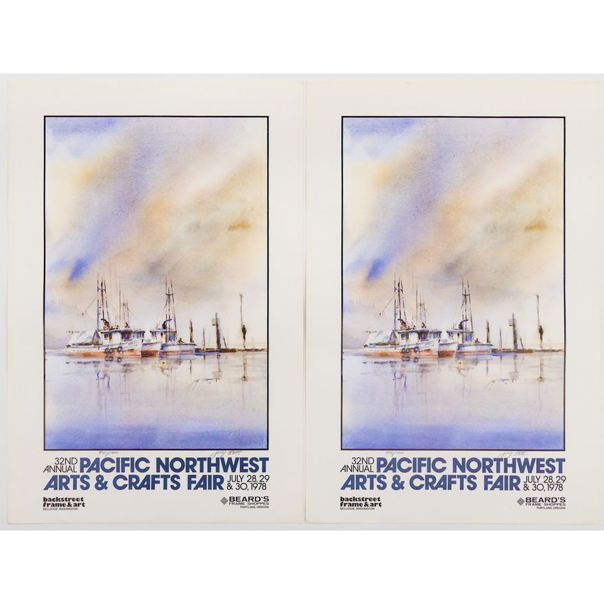 2pc Jerry Stitt ''32nd Annual Pacific Northwest Arts & Crafts Fair'' S/N 1978