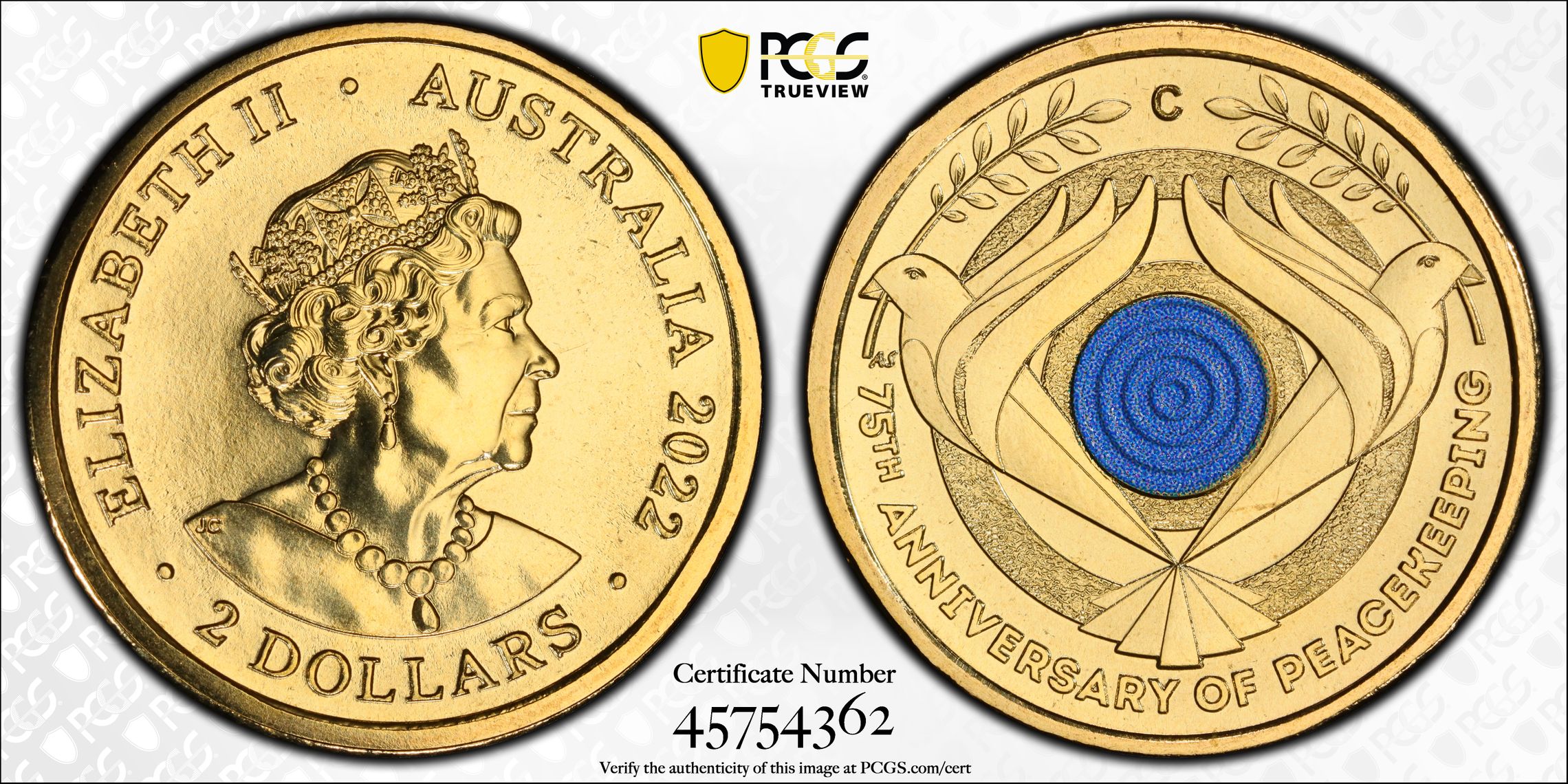 Peacekeeping, Two Dollar, 2022-C, PCGS MS68