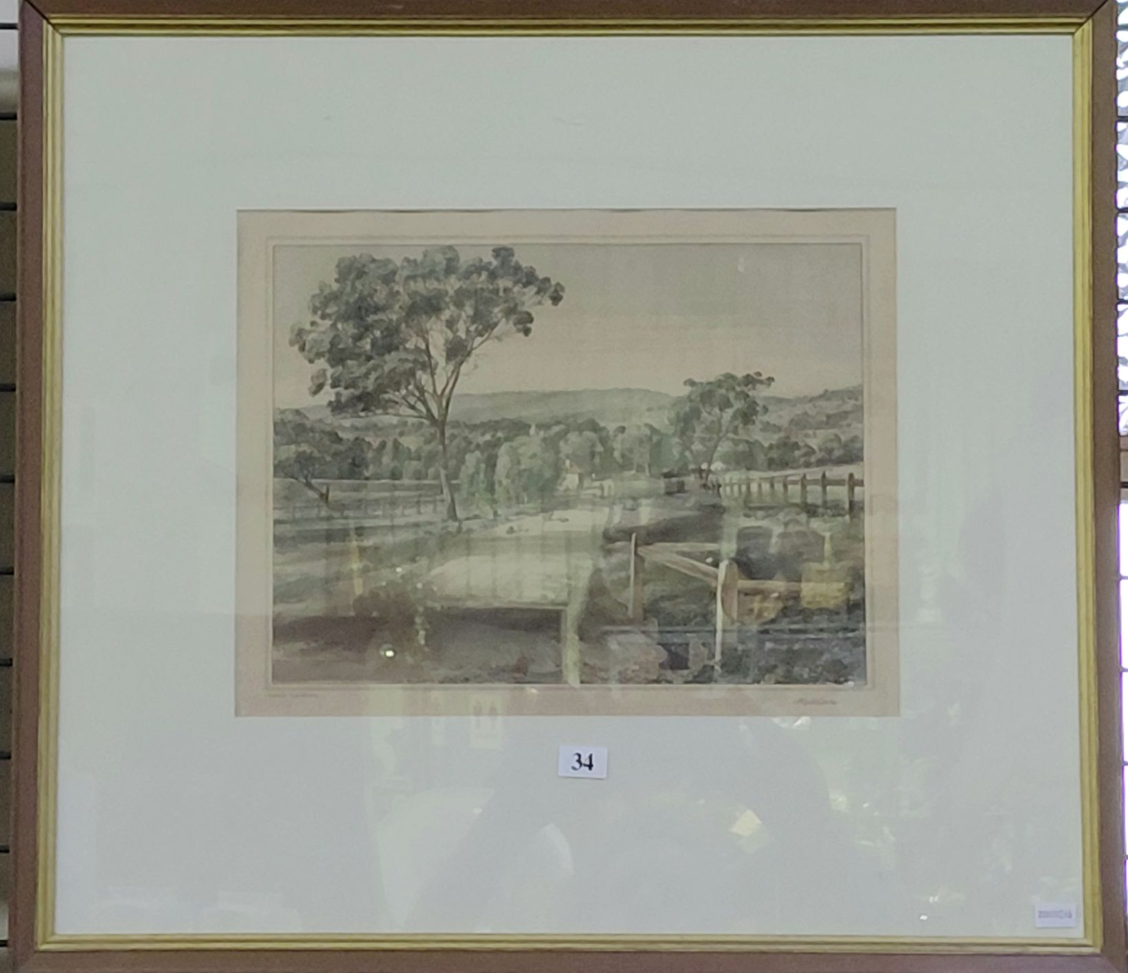 34 · ANTIQUE HENN LITHOGRAPH,