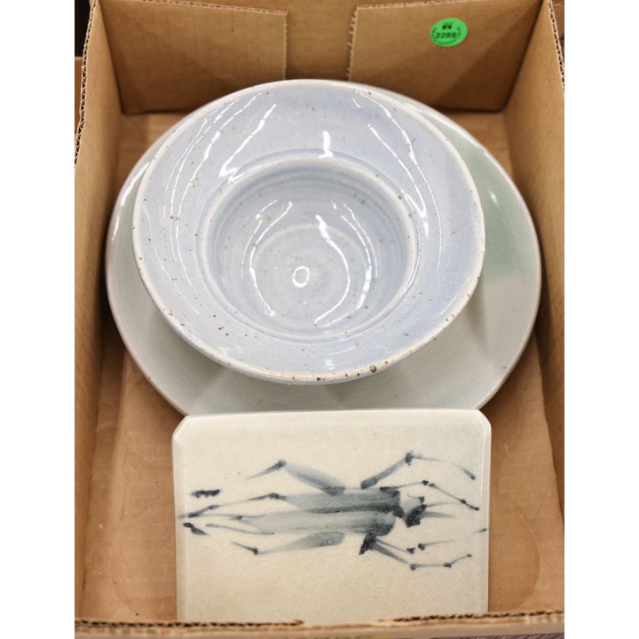 Box 3pc Ed Brannan Light Blue Bowl etc.