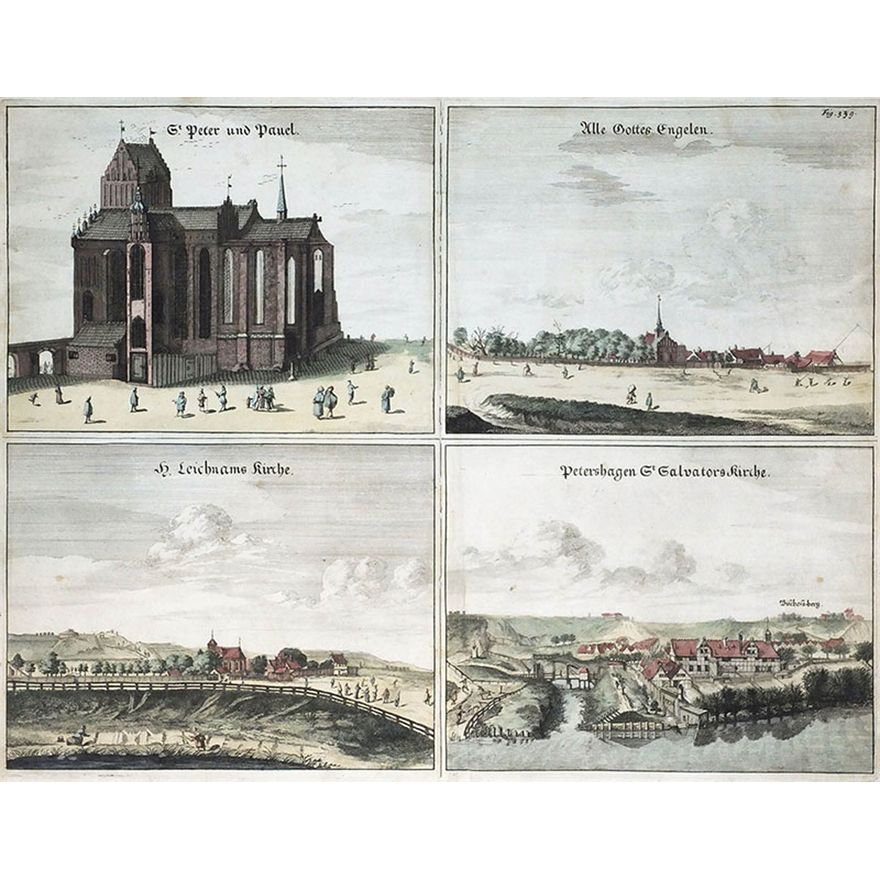 Cztery widoki Gdańska - grafika