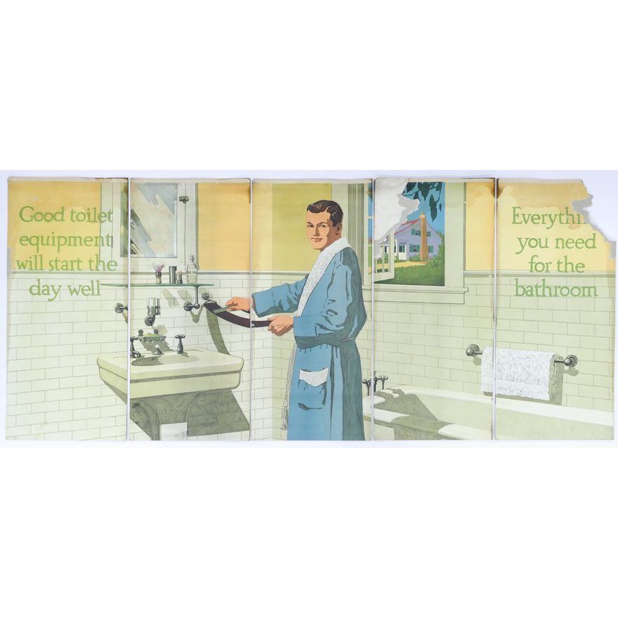 1920's Winchester 5 Panel Advertising Sign- Bathroom Fixtures