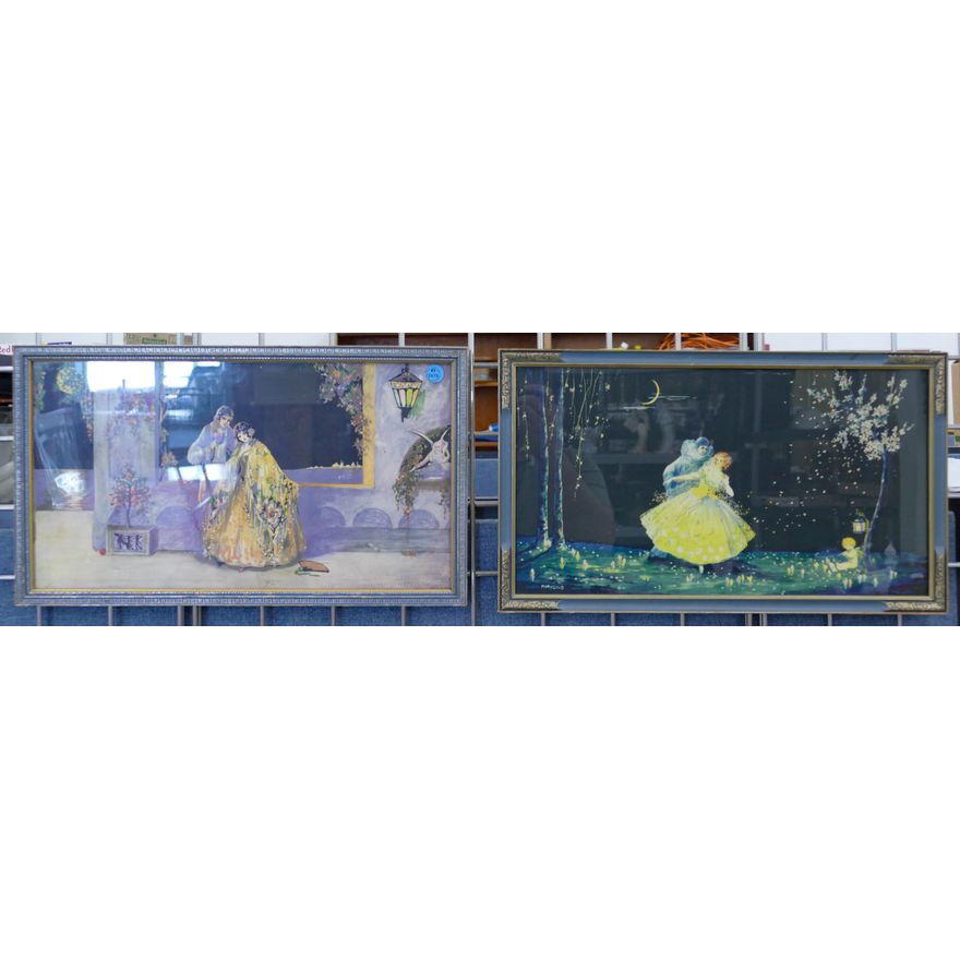 2pc Vintage Marygold Prints Framed 11.5'' x 19''