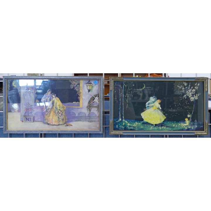 2pc Vintage Marygold Prints Framed 11.5'' x 19''