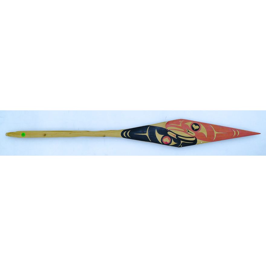 Phillip Solomon (Lummi) ''Love Birds'' 2013 Painted Cedar Paddle