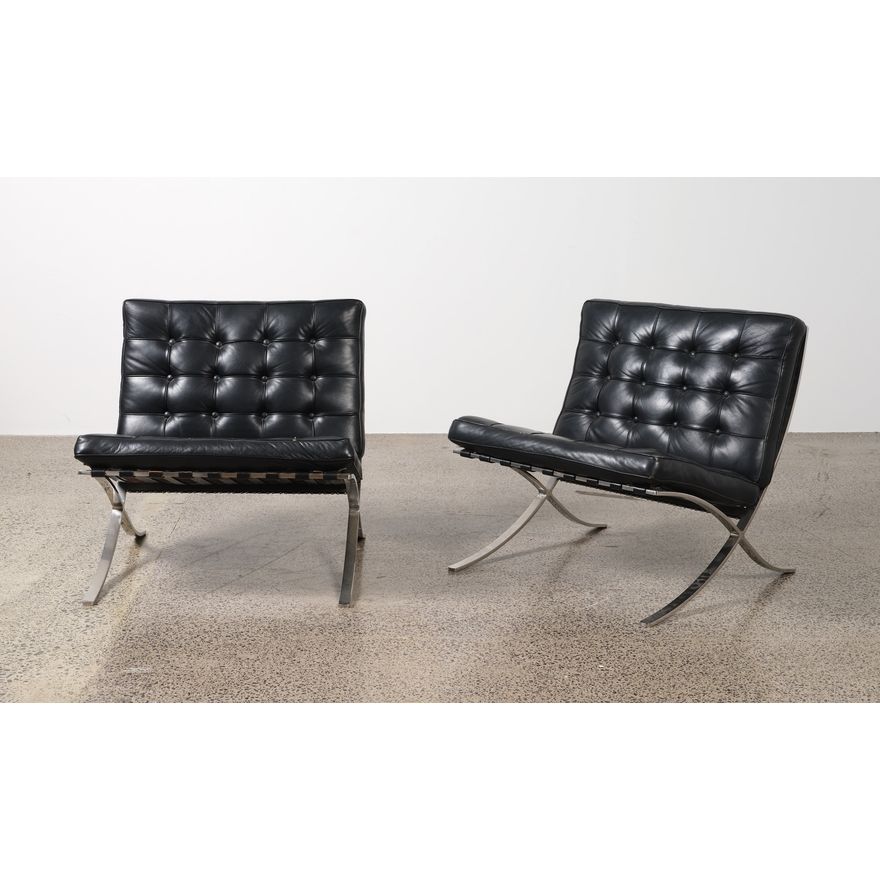 Mies van der Rohe (designer) - A pair of Barcelona chairs