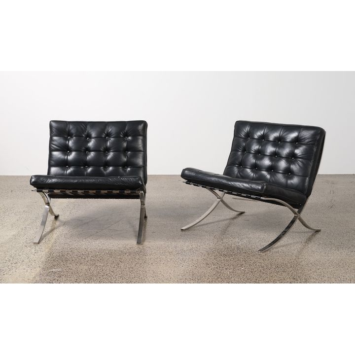 Mies van der Rohe (designer) - A pair of Barcelona chairs
