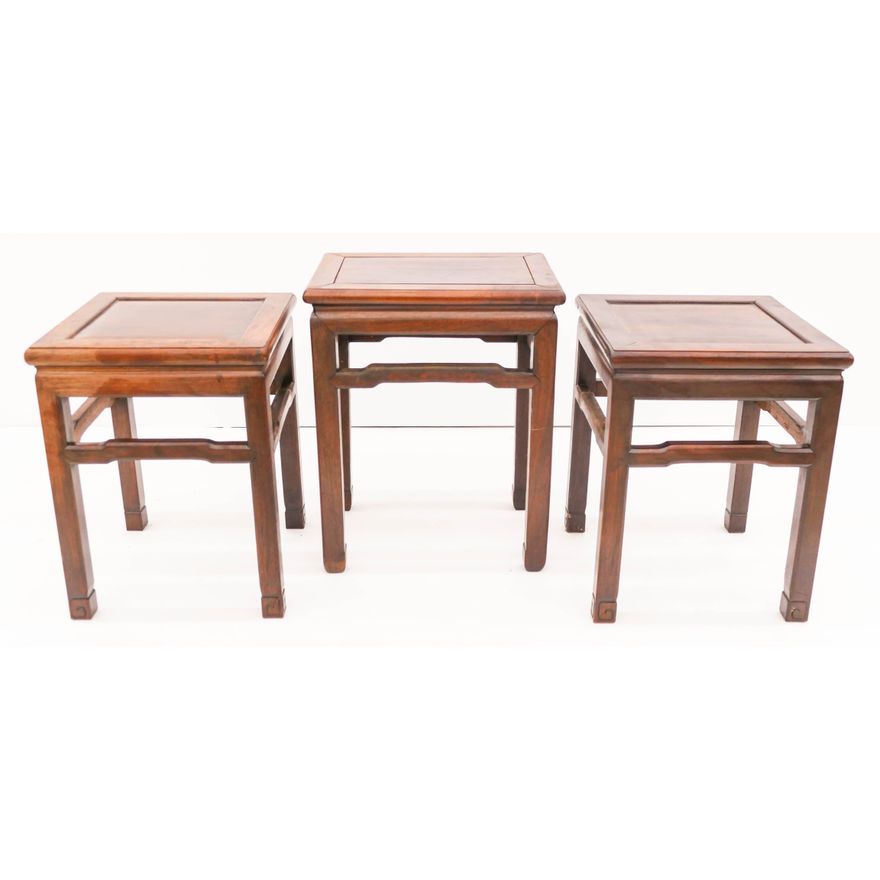 3pc Chinese Qing Small Rosewood Stands