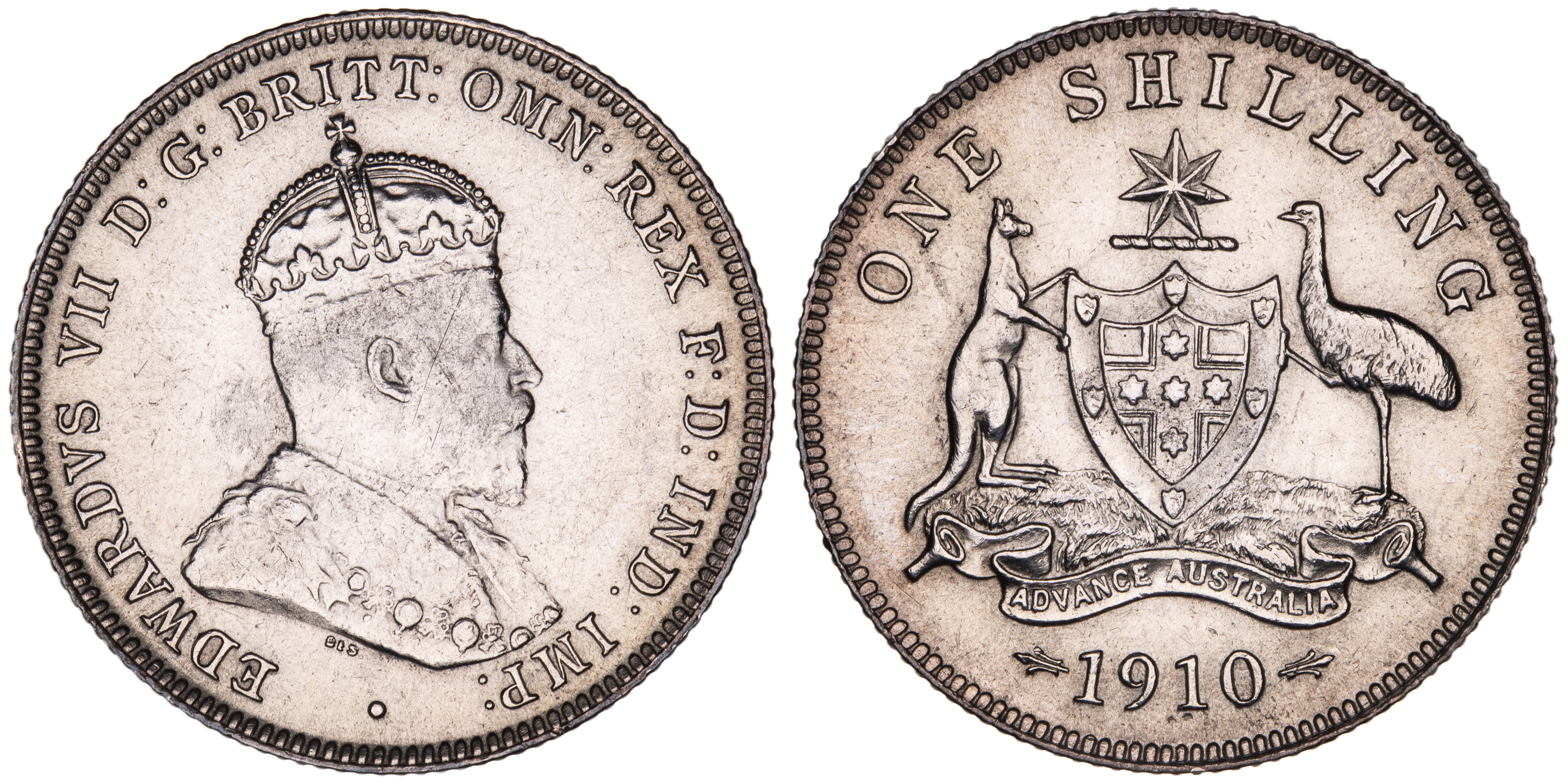 Edward VII, Shilling, 1910, EF
