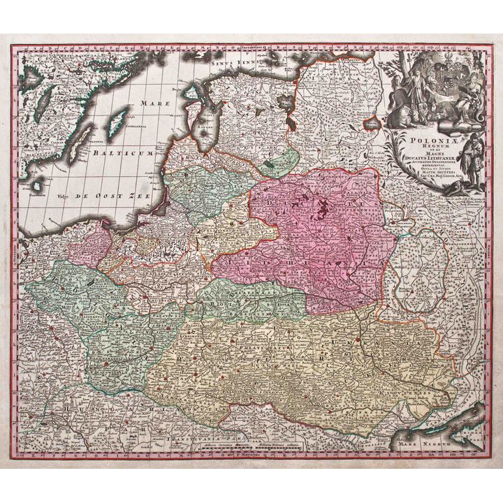 Matthäus Seutter | Poloniae Regnum ut et Magni Ducatus Lithuaniae…