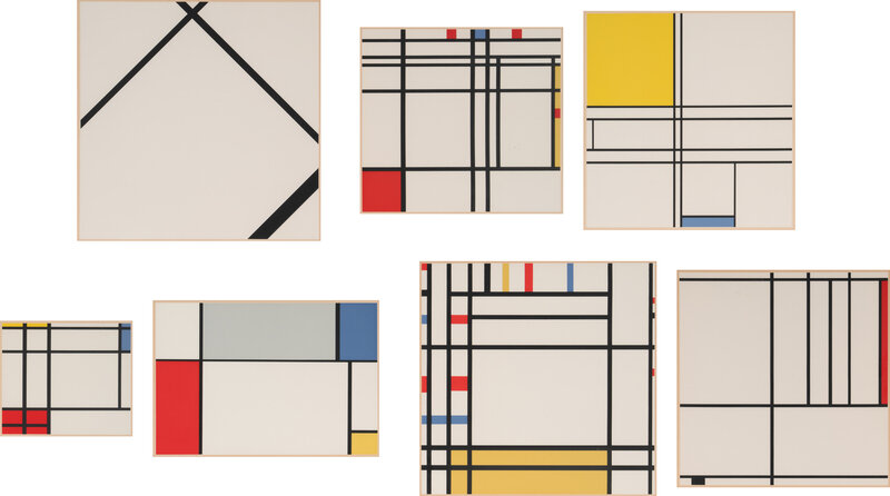 After Piet Mondrian
(Dutch, 1872-1944)
Seven works from A Portfolio of Ten Paintings, 1967