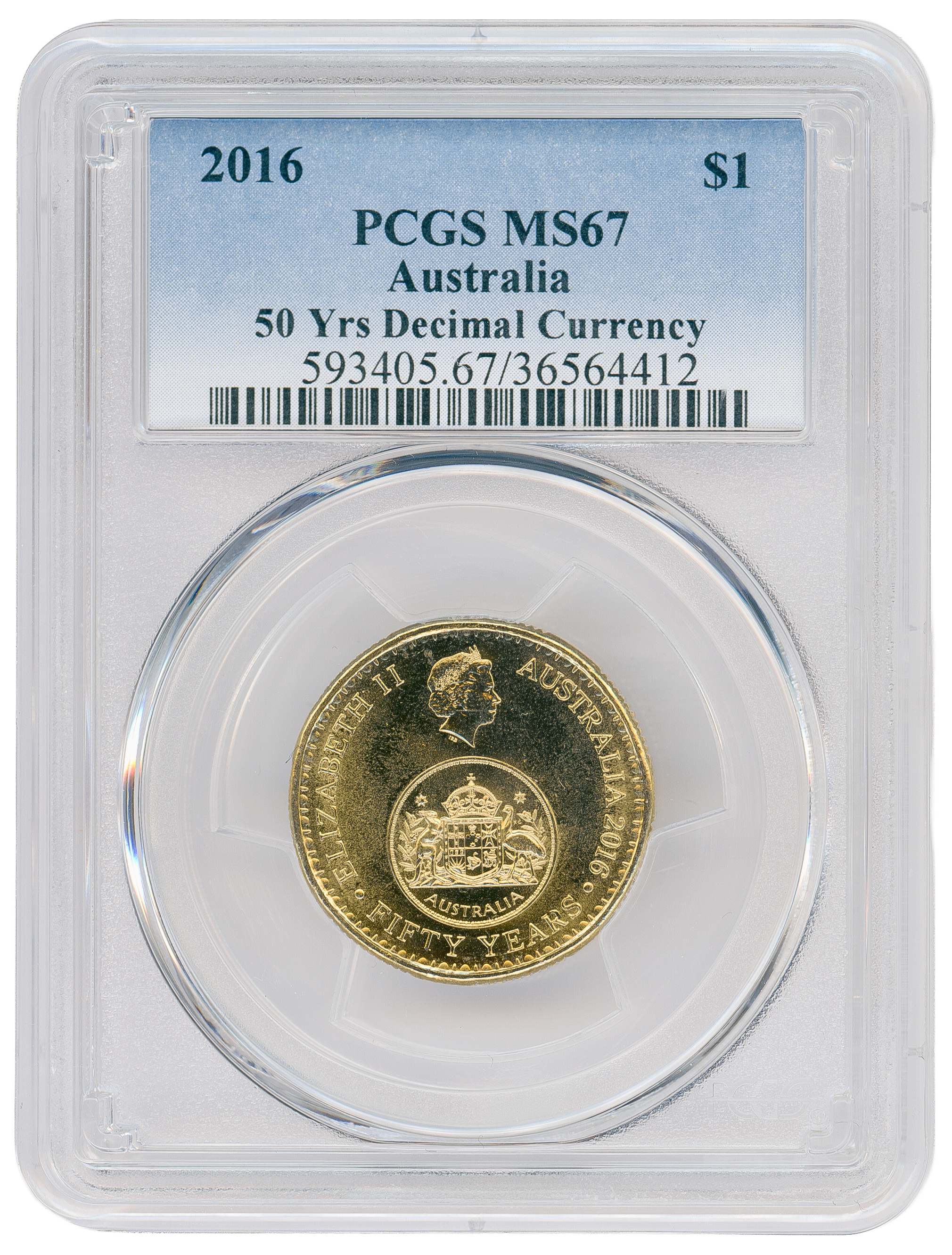 50 Yrs Decimal Currency, One Dollar, 2016, PCGS MS67