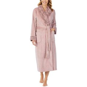CAROLE HOCHMAN WOMEN LUXURIOUSLY SOFT PLUSH WRAP ROBE PINK SZ MED