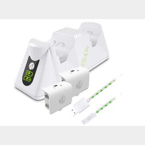 XBOX TWIN CHARGING DOCK WITH PLAY AND CHARGE CABLE - WHITE