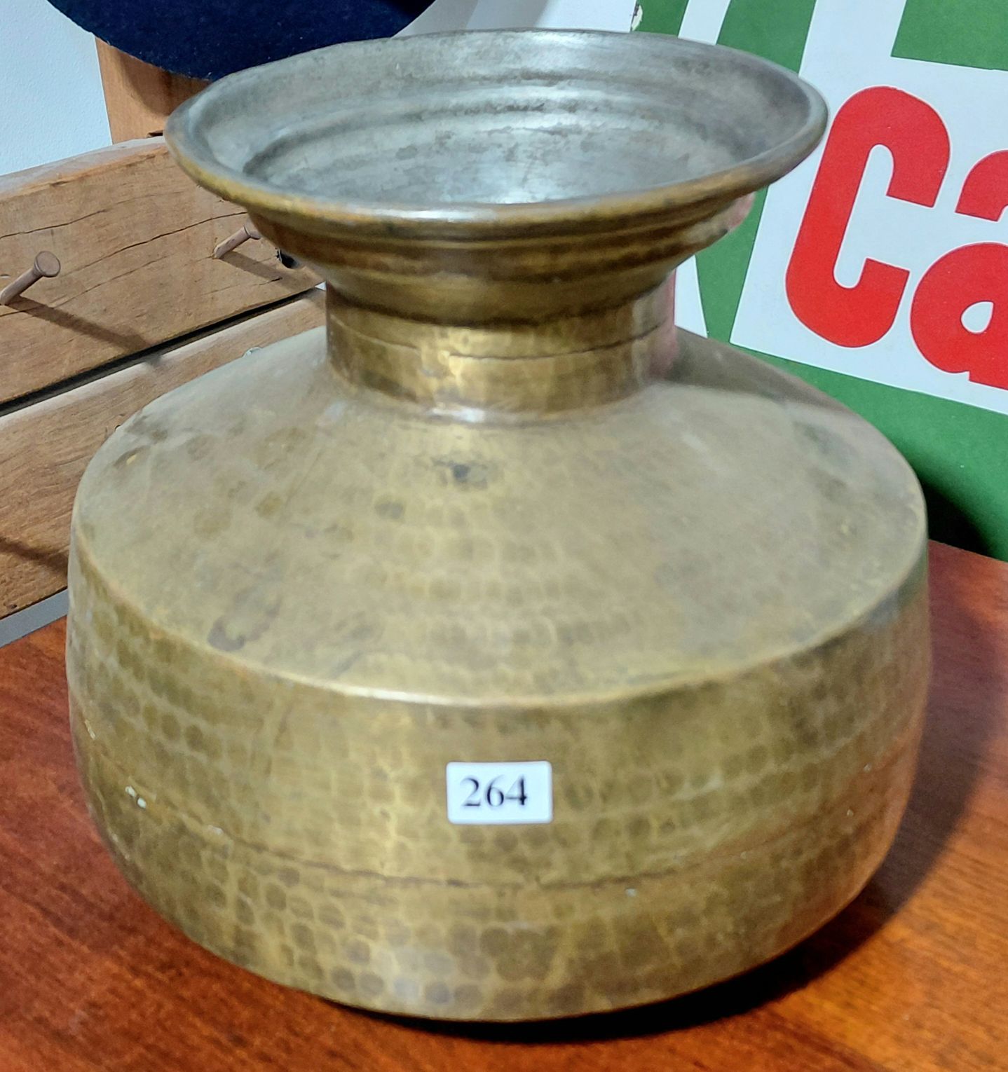 264 · VINTAGE INDIAN HAND HAMMERED WATER POT