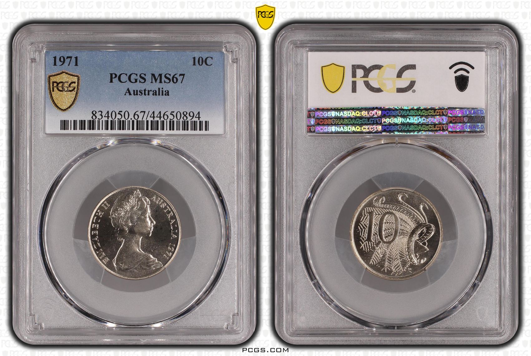 22 · 1971 Australia Ten Cent, 10c PCGS - MS67 -894
