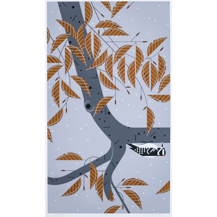 Charley Harper ''Upside Downy'' 1988 Serigraph