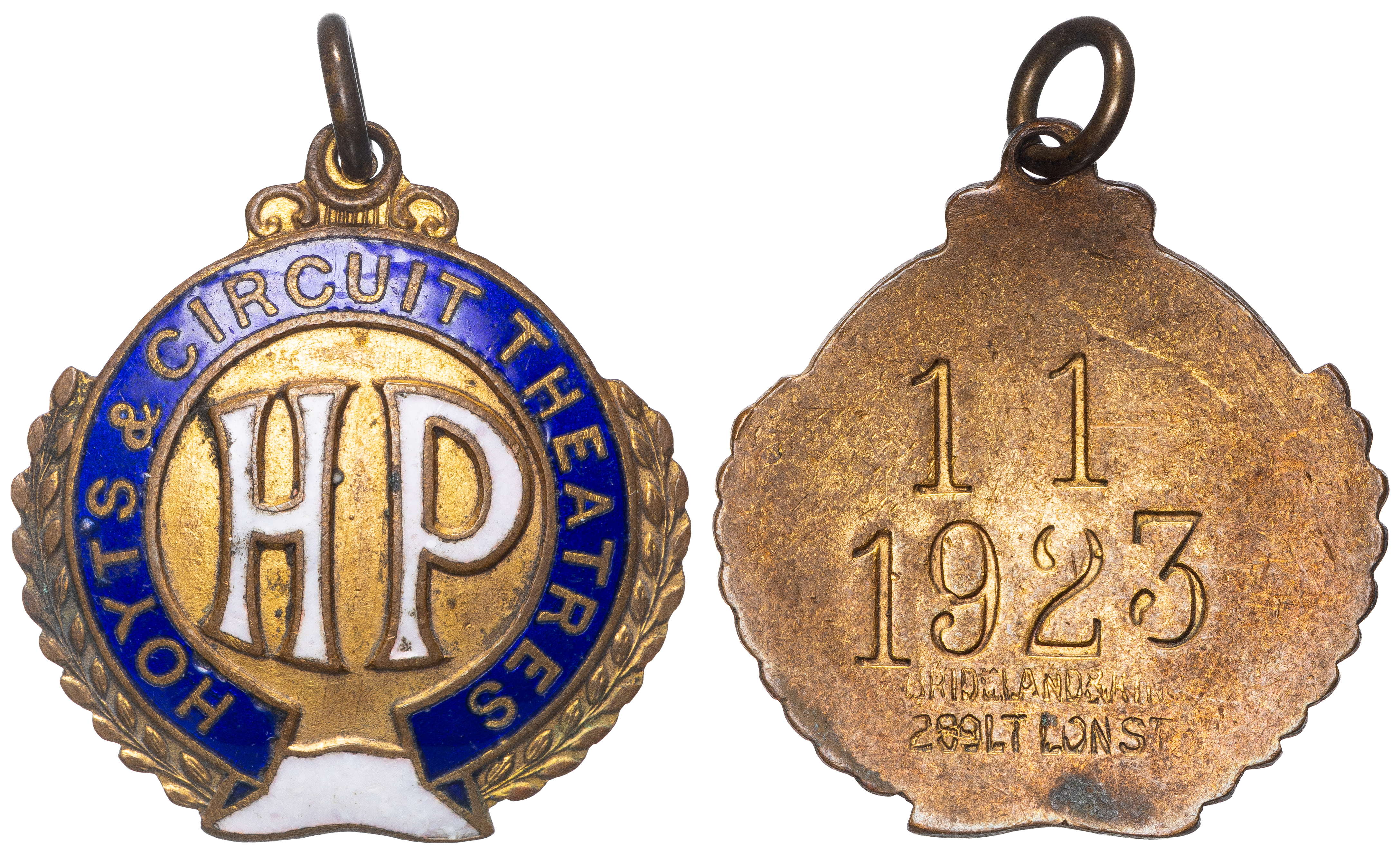 Bridgland & King, Melbourne - Enamel Cinema Badge, 1923, gVF