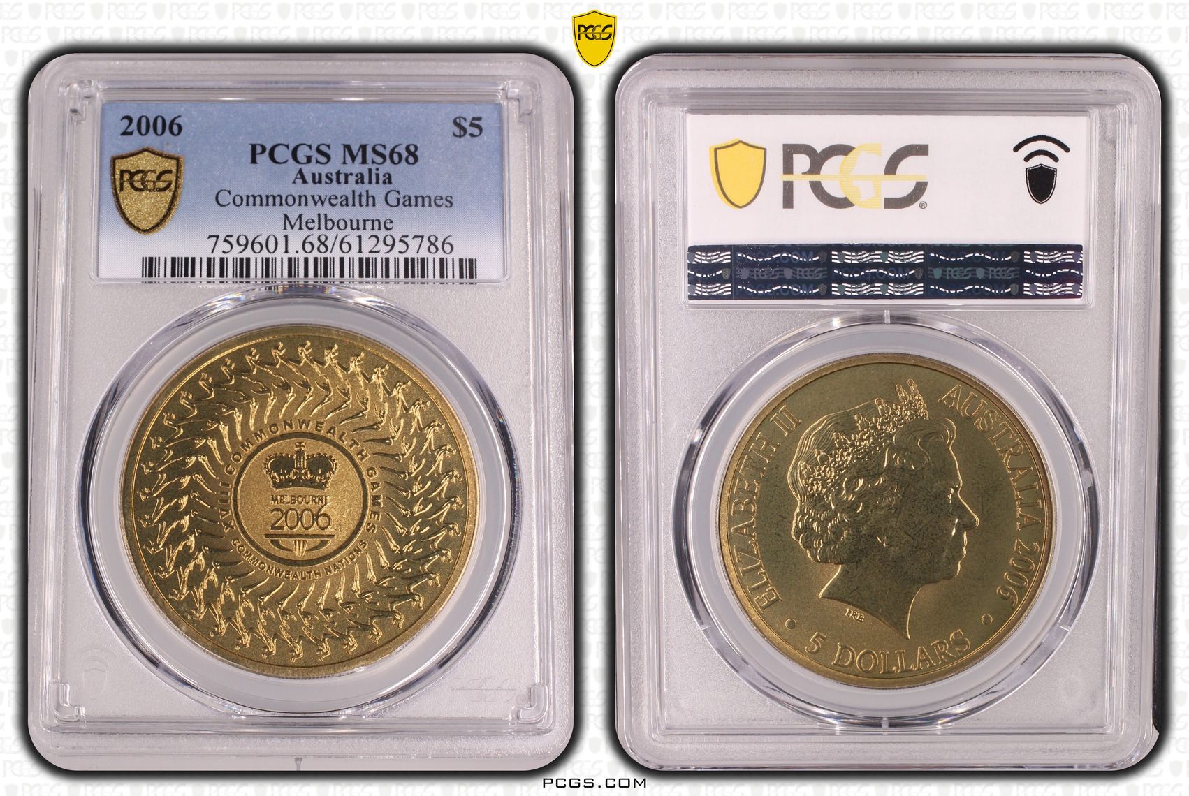 Commonwealth Games Melbourne, Five Dollar, 2006, PCGS MS68