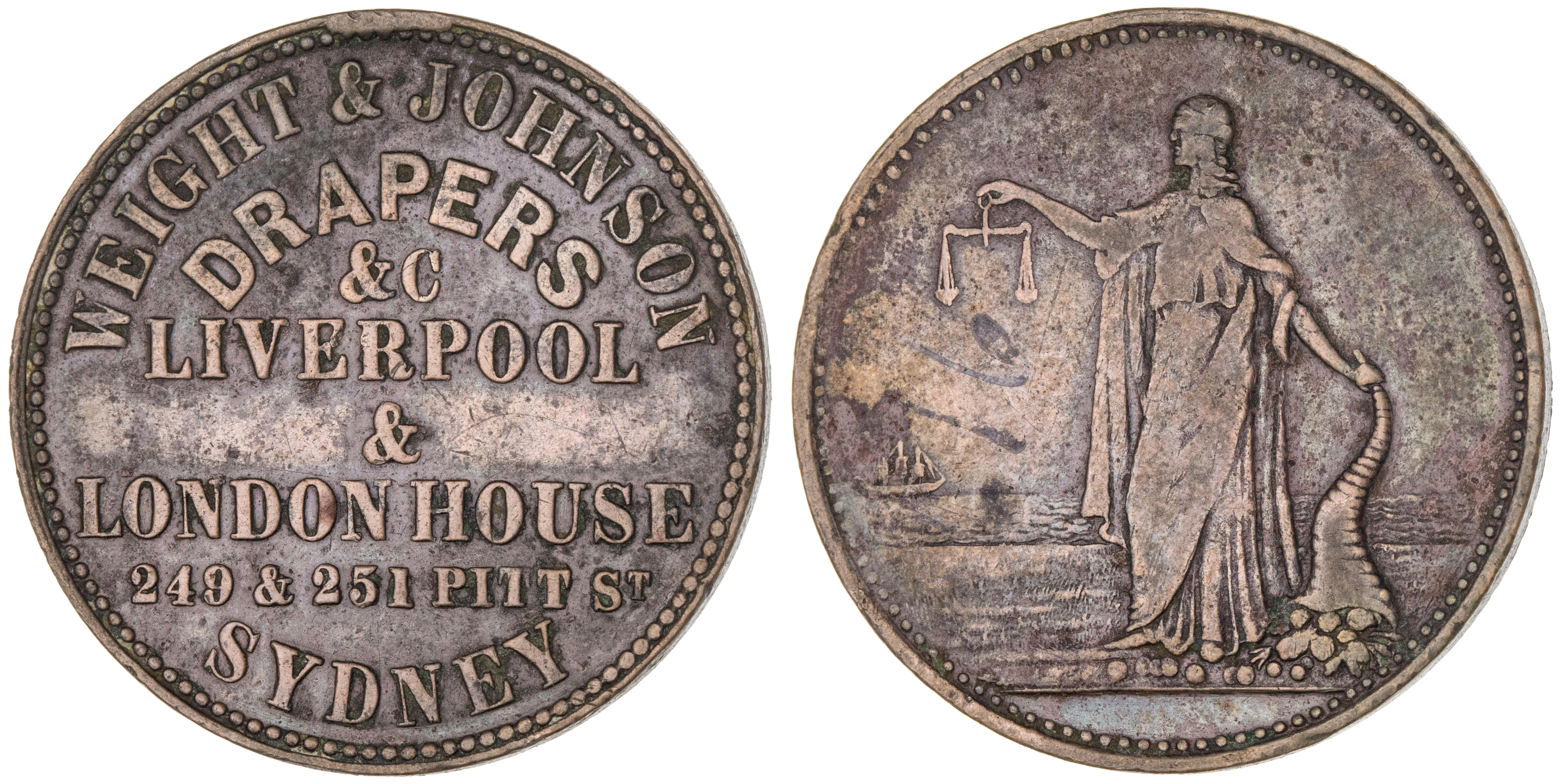 Sydney, New South Wales, Weight & Johnson, Halfpenny, VF
