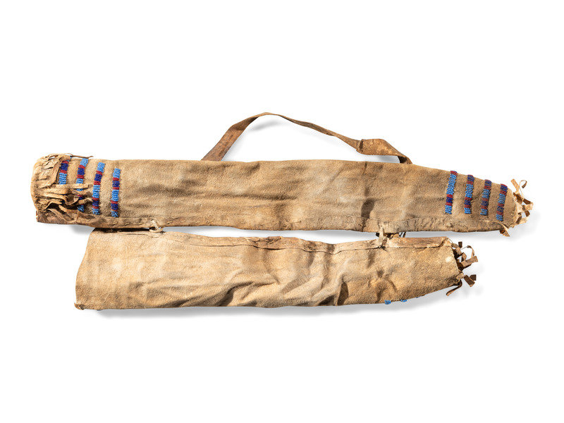 Sioux Child's Beaded Hide Bow Case and Quiver 